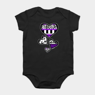 Purple Y2K Busy Stripes Baby Bodysuit